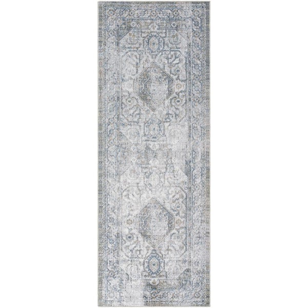 Livabliss Lillian Dark Grey 2 ft. x 4 ft. Traditional Machine-Made Indoor Area Rug