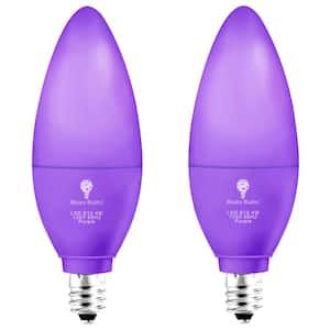 40-Watt Equivalent B11 Decorative Indoor/Outdoor LED Light Bulb in Purple (2-Pack)