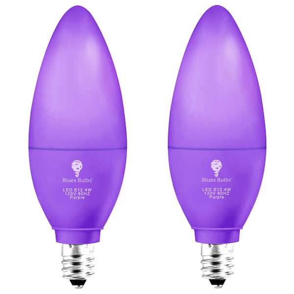 40-Watt Equivalent B11 Decorative  LED Light Bulb in Purple (2-Pack)