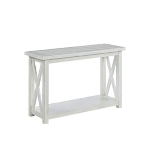 Seaside 48 in. White Standard Rectangle Wood Console Table with Storage