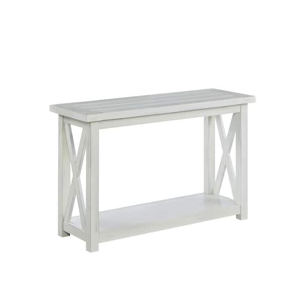 HOMESTYLES Seaside 48 in. White Standard Rectangle Wood Console Table with Storage
