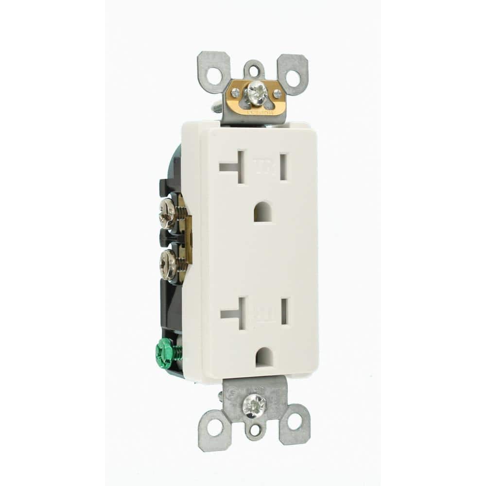 White 20 Amp Tamper Resistant Duplex Outlet