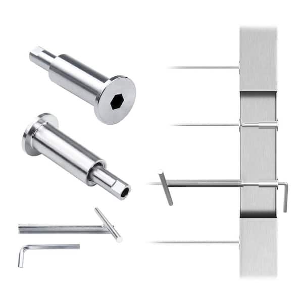 40 Pack 1/8 in.  Invisible Cable Railing Kit with Hand Swage Tensioner for 2 in. x2 in.  Metal Post