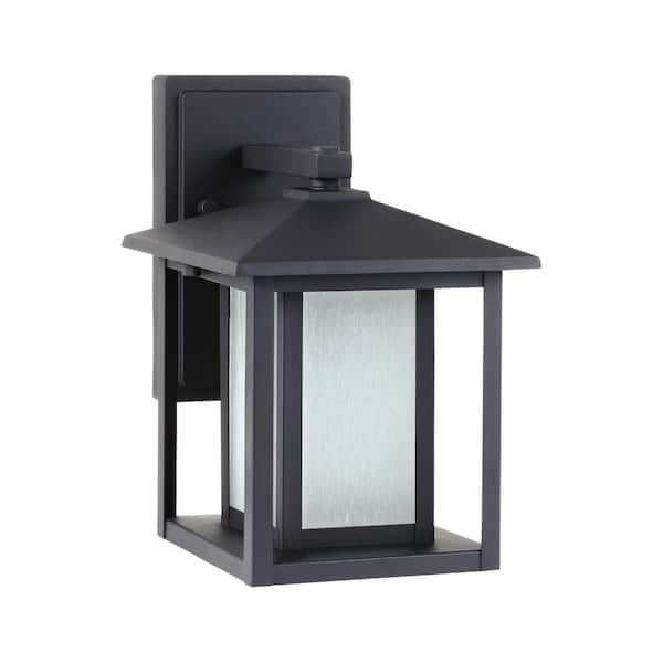 Generation Lighting Hunnington 1-Light Black Outdoor 11 in. Wall Lantern Sconce