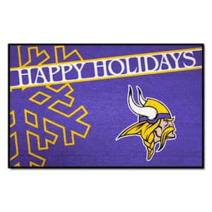 Minnesota Vikings Happy Holidays Purple 1.5 ft. x 2.5 ft. Starter Area Rug