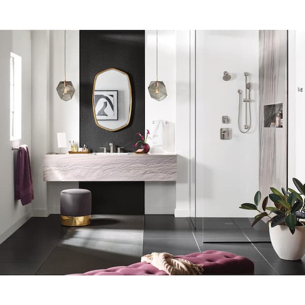 5-Spray 30 in. Eco-Performance Wall Bar with Handheld Shower in Brushed Nickel