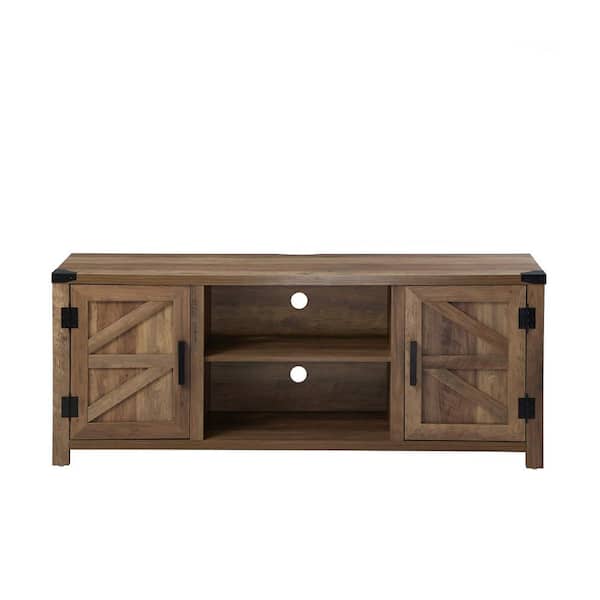 Unbranded 59 in. Brown TV Stand with 2-Drawers Fits TV's up to 65 in. with Cable Management