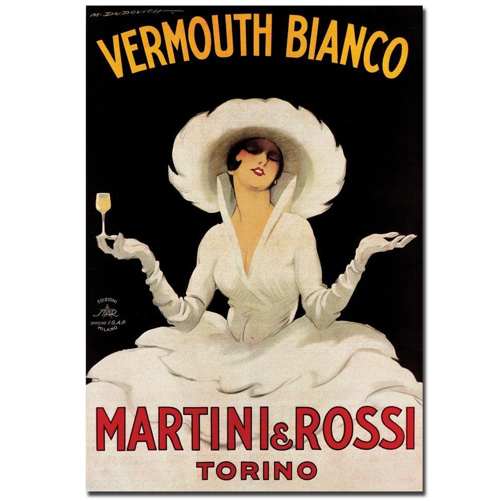 Trademark Fine Art 35 in. x 47 in. Vermouth Bianco Martini & Rossi by Marcello Dudovich Canvas Art-V6049-C3547GG - Home Depot