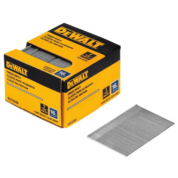 DEWALT 2 in. x 16-Gauge Bright Finish Straight Collated Finishing/Casing Nail (2500 per Box)
