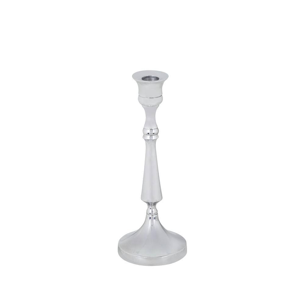 Nickel Aluminum 10.63" Tabletop Candlestick Holder