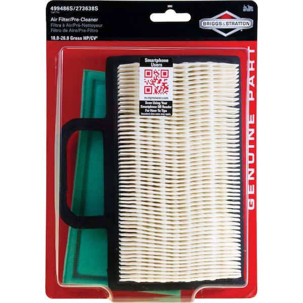 Briggs & Stratton Air Filter with Pre-Cleaner for Most 18 - 26 Gross HP Intek V-twin Engines