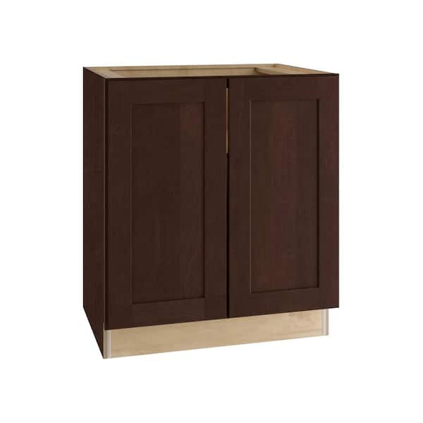 Home Decorators Collection Franklin Stained Manganite Plywood Shaker Assembled Bathroom Cabinet FH Soft Close 24 in W x 21 in D x 34.5 in H