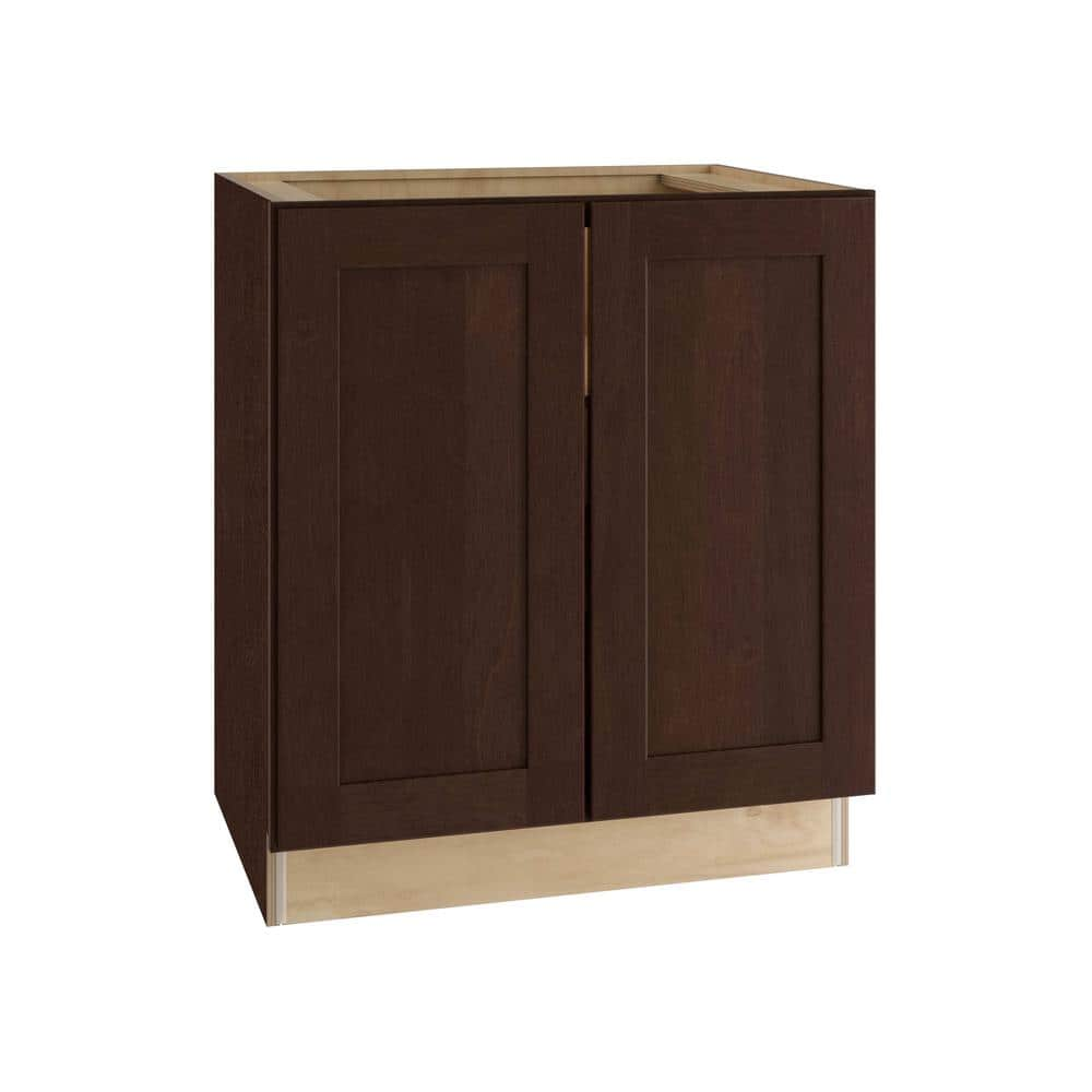 Franklin Stained Manganite Plywood Shaker Assembled Base Kitchen Cabinet FH Soft Close 30 in W x 24 in D x 34.5 in H -  Home Decorators Collection, B30FH-FMG