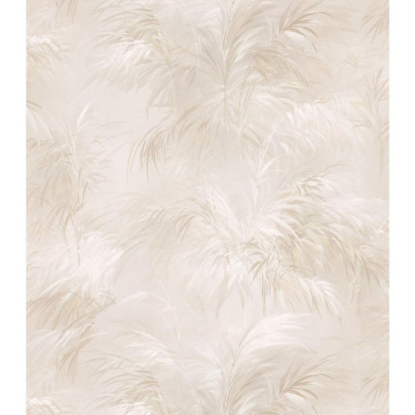 Brewster Palm Fern Beige Textures Pattern Vinyl Unpasted Wallpaper Roll (Covers 56.4 Sq.ft.)