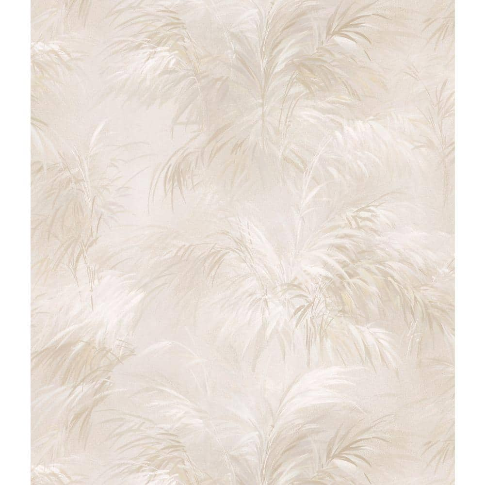 Brewster Leaf Beige Wallpaper Sample 149-17656SAM