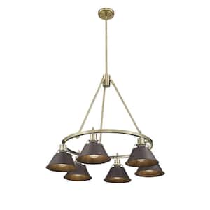 Orwell 6-Light Aged Brass and Rubbed Bronze Chandelier