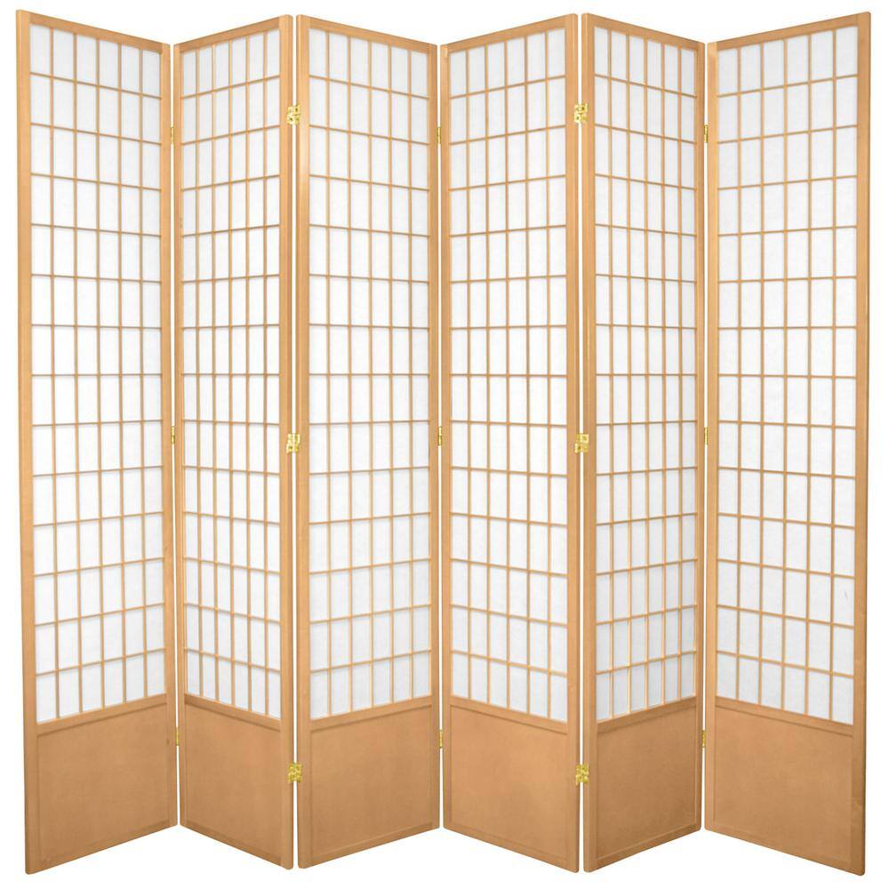 Oriental Furniture 7 ft. Natural 6Panel Room Divider 84WPNAT6P The