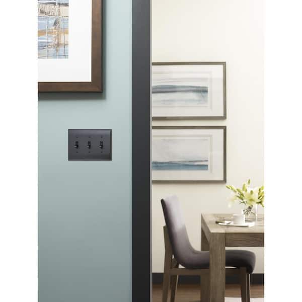 Black 3-Gang 3-Toggle Wall Plate (1-Pack)