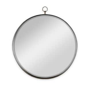 30 in. W x 34 in. H Round Framed Wall Bathroom Vanity Mirror in Gold