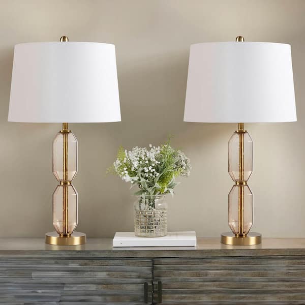 Zirconia 26.5 in. Brown Glam/Luxury Table Lamp
