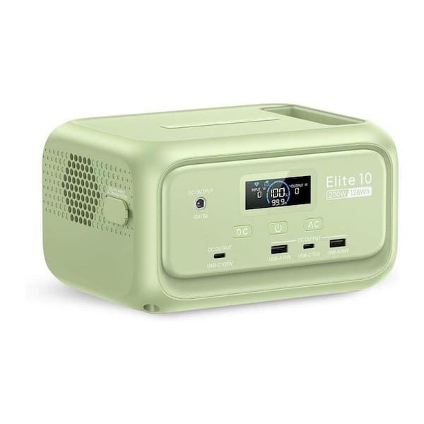 200W Continuous/600W Peak Output 128Wh Portable Power Station, Push Button Start Battery Solar Generator for Campsite