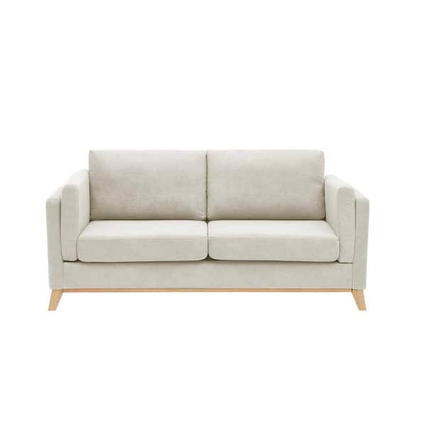 Unbranded 72.44 in. W Square Arm Chenille Fabric Modern Straight Sofa in Beige
