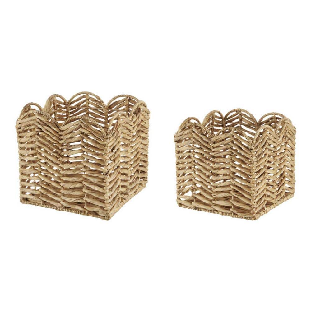 StyleWell Scalloped Wicker Storage Baskets (Set of 2) FEH211111 The