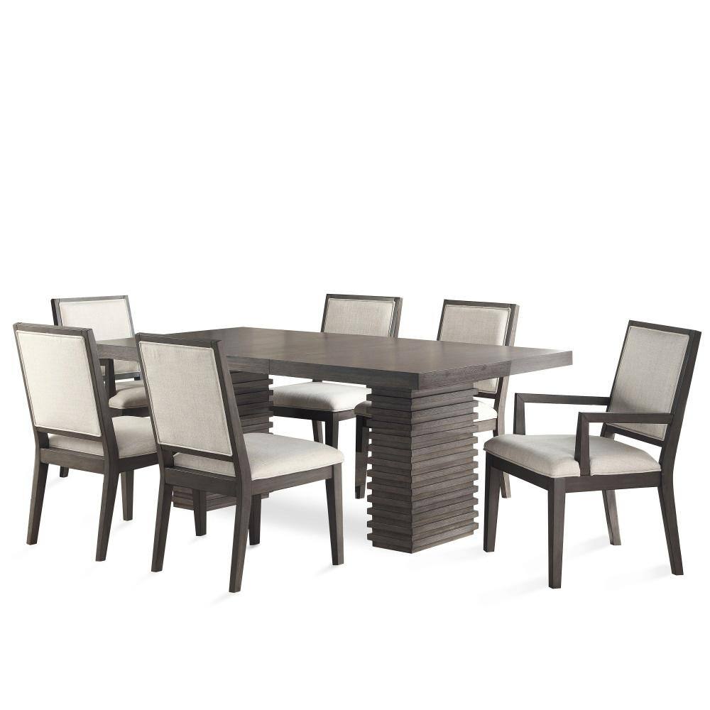 Contemporary Mila Linen Upholstered Arm Chair in Washed Gray