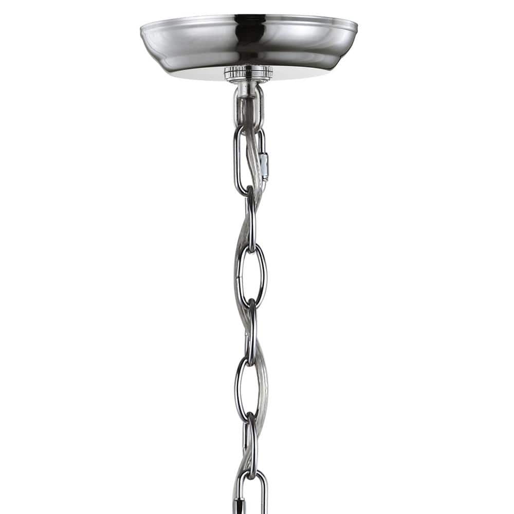 Gloria Polished Chrome 19" LED Lantern Pendant - Adjustable Height