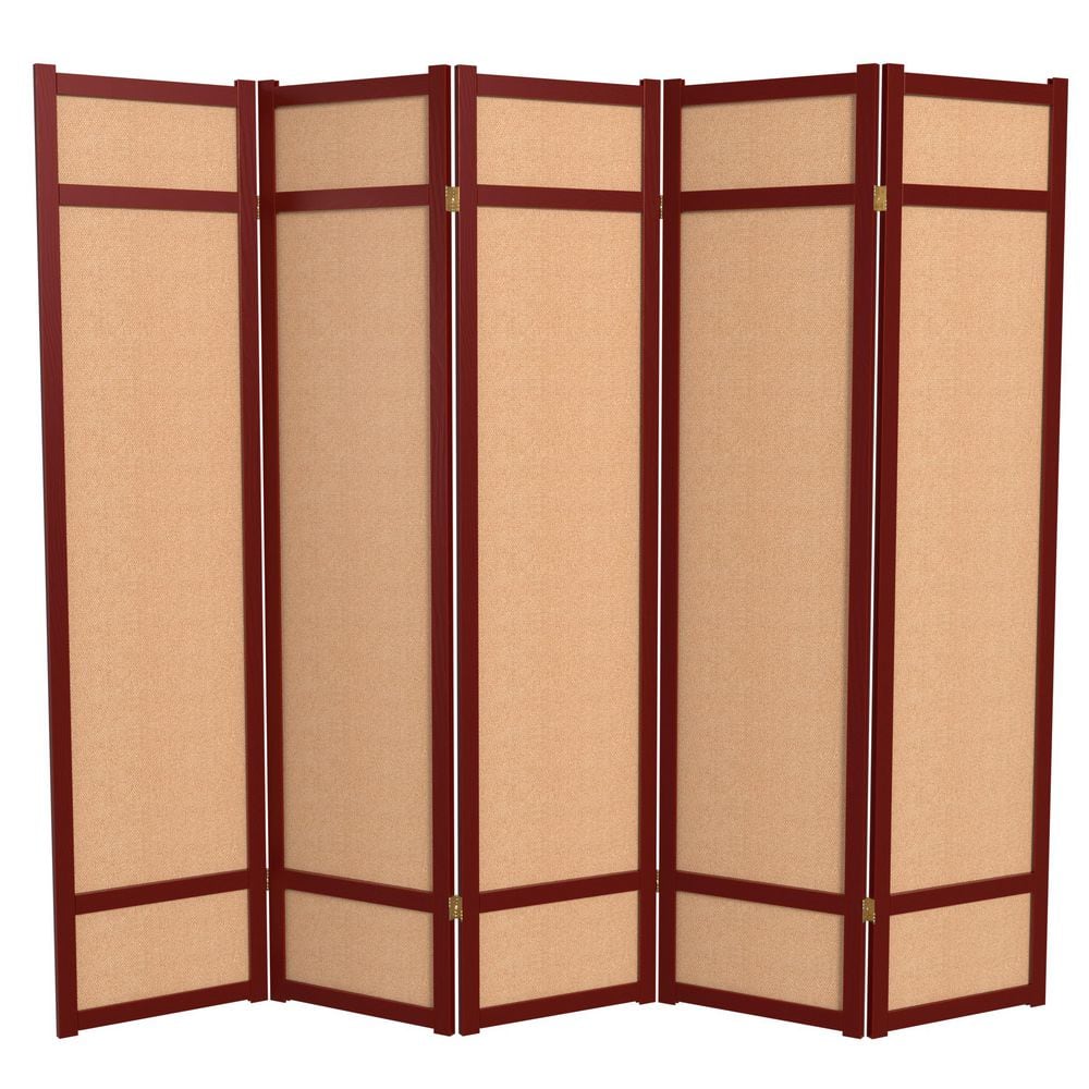 6 ft. Rosewood 5-Panel Room Divider