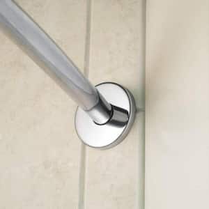 60 in. Low Profile Curved Shower Rod Flange in Brushed Stainless Steel