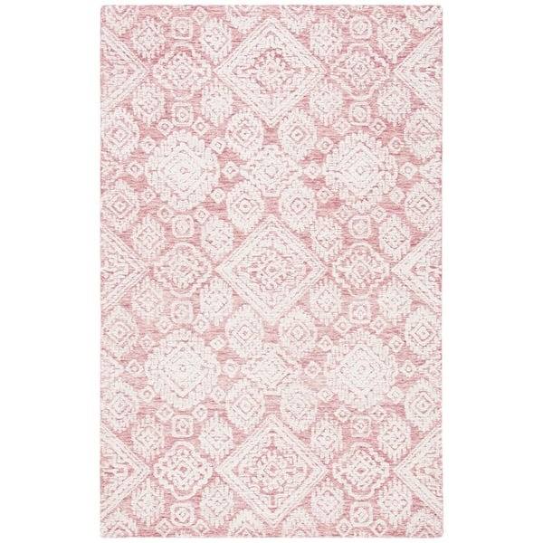 SAFAVIEH Metro Dark Pink/Ivory 6 ft. x 9 ft. Geometric Diamonds Area
