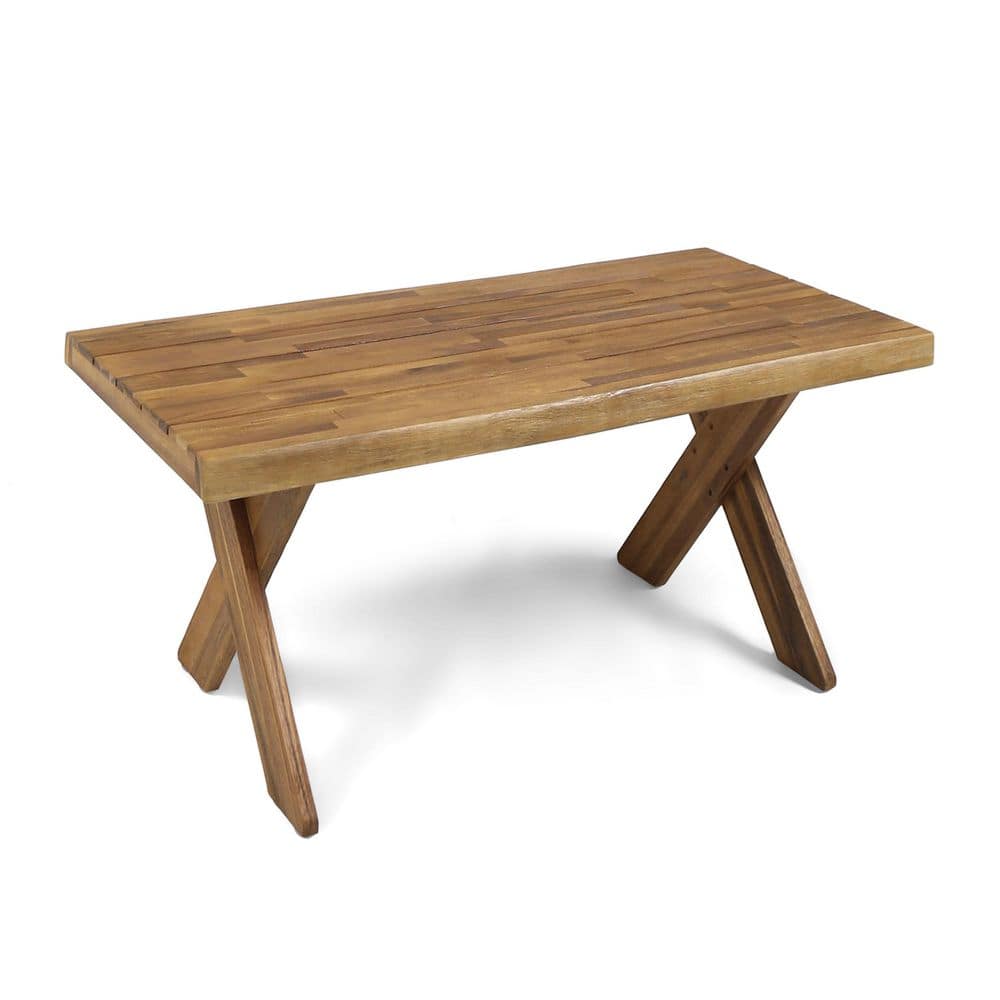 Hot Light Brown Rectangular Wood Outdoor Coffee Table with Classic Cross Base and Hand-Crafted Details price history on PriceWatchPro