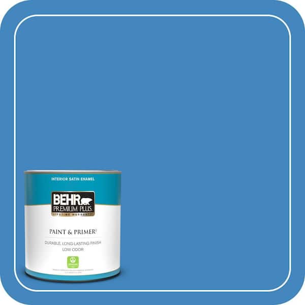 BEHR PREMIUM PLUS 1 qt. #560B-6 Warm Spring Satin Enamel Low Odor Interior Paint & Primer