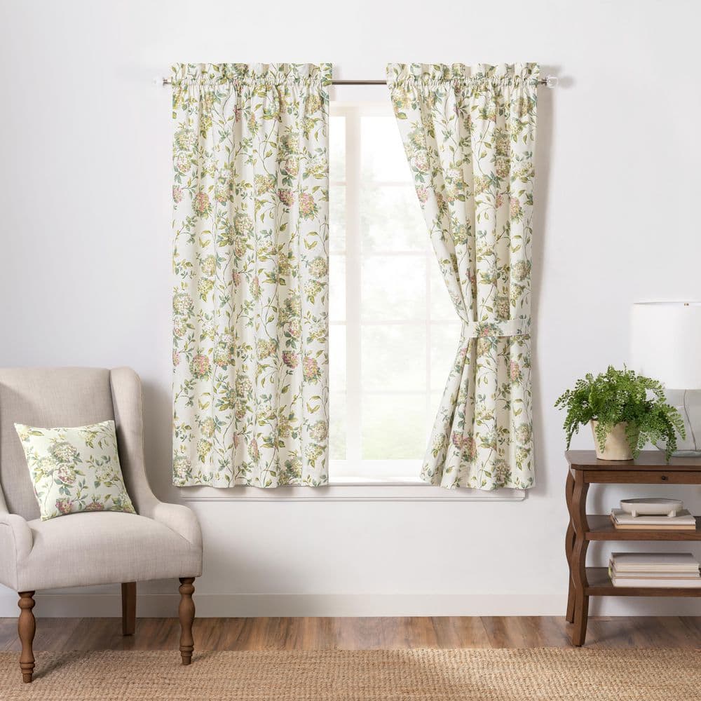 Abigail Multi Floral Rod Pocket Room Darkening Curtain - 45 in. W x 63 in. 