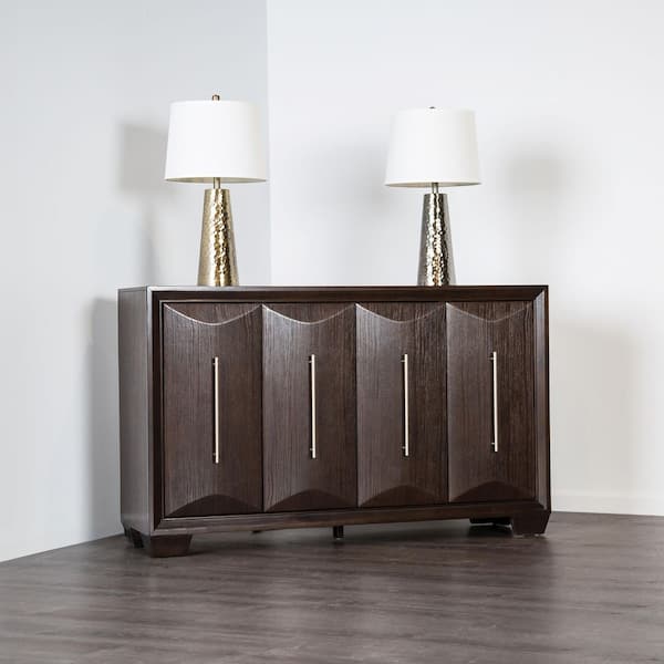 Furniture of America Truman Espresso Wood Top 60 in. Buffet Sideboard with Soft Closing Doors and Drawers