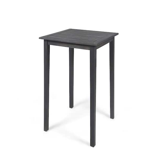 JimsMaison 26 in. Minimalist Dark Gray Wood Rectangle Outdoor Dining ...
