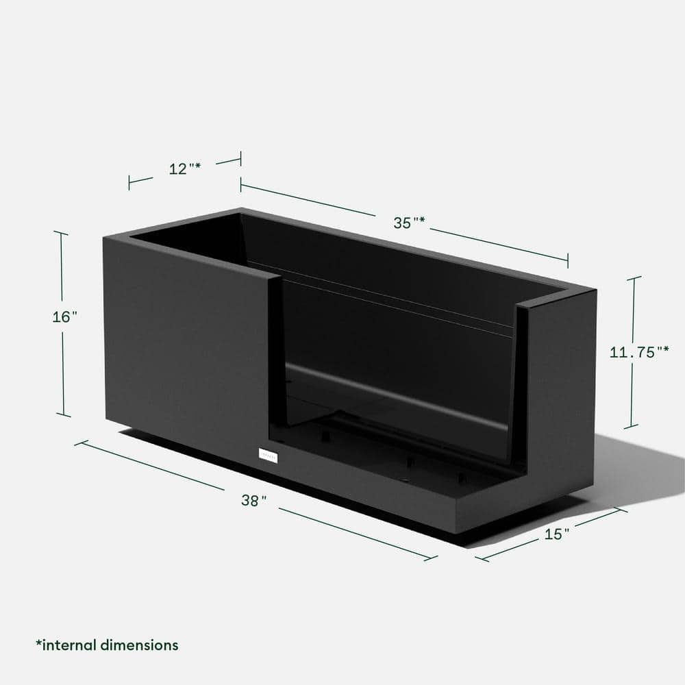 Black Rectangular Plastic Long Box Planter
