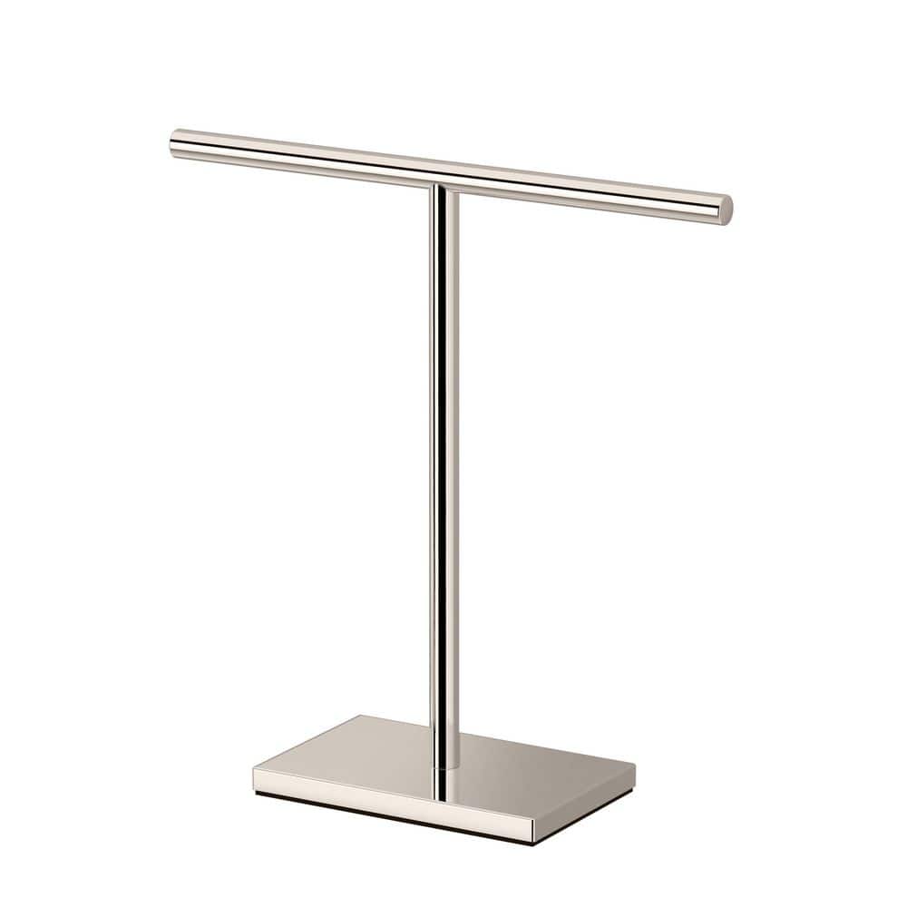 Modern Rectangle Base Countertop 10.5 in. Freestanding Hand Towel Bar Holder in Polished Nickel price history on PriceWatchPro