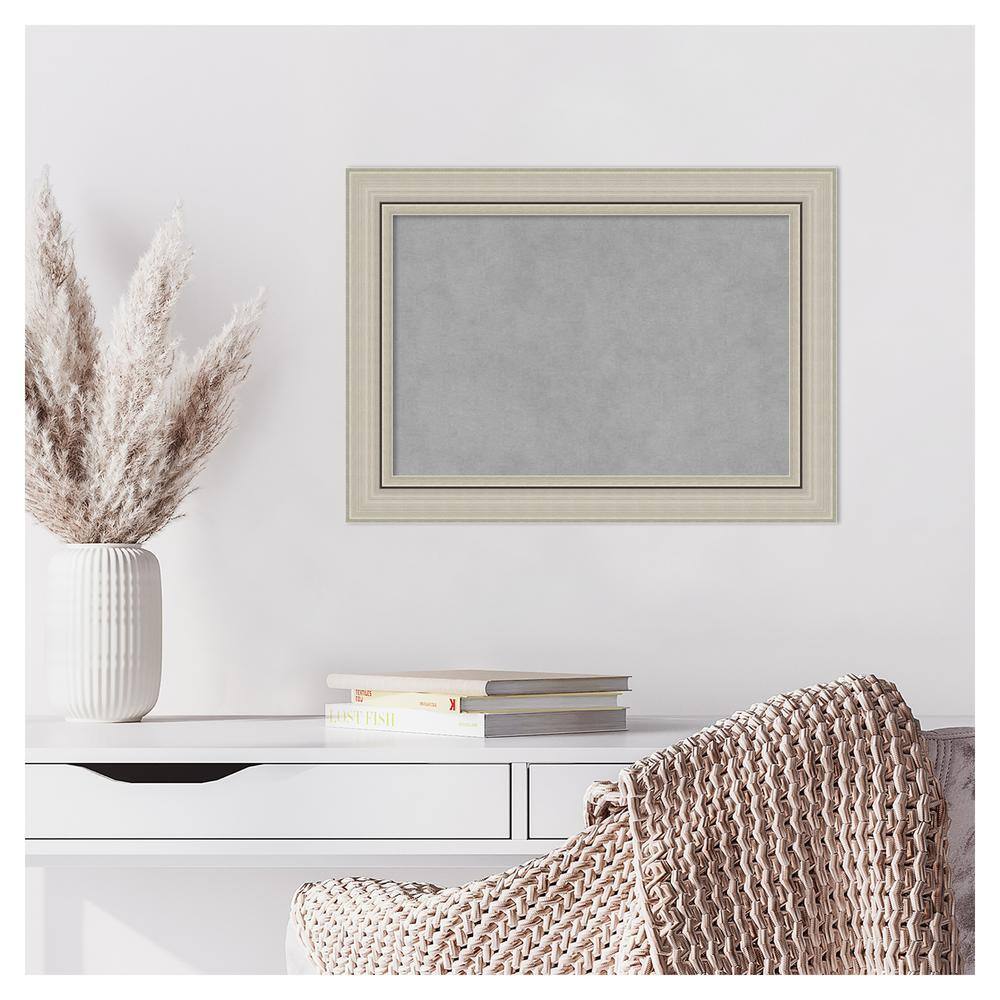 Romano Silver Narrow Framed Grey Magnetic Memo Board