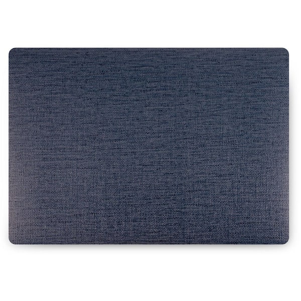 DASCO Easy Care Ocean/Rectangle 17 in. x 12 in. Cobalt Vinyl Placemats (Set of 6)