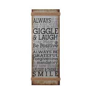 14 in. x  38 in. Metal Gray Motivational Sign Wall Decor with Rope Accent