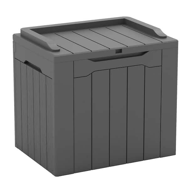 Unbranded 30 Gal. Grey Waterproof Resin Deck Box with Lockable Lid and Side Handles