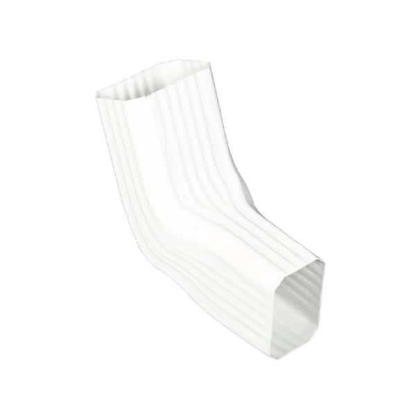 Flex-Elbow 3 in. x 4 in. White Vinyl Downspout Elbow