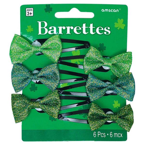 Amscan Green Bow St. Patrick's Day Hair Clips (6-Count, 4-Pack)