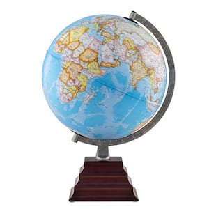 Pacific Plus 19.5 in. Tall x 12 in. dia Decorative Desktop World Globe