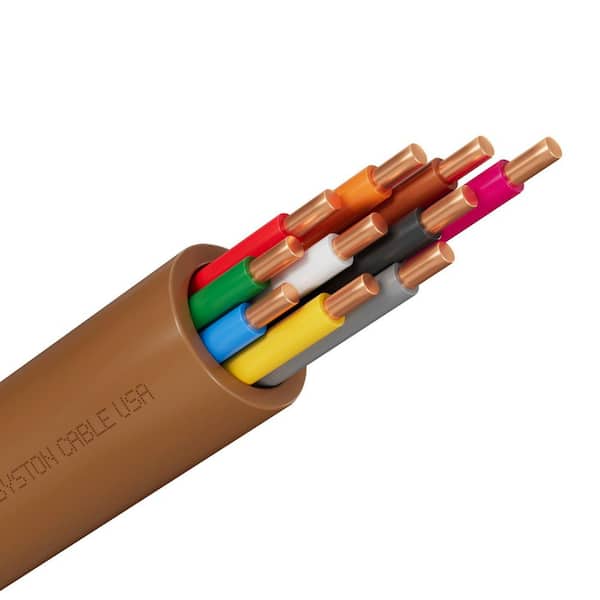 20 ft. 18/10 Brown Solid Bare Copper CMR/CL3R Thermostat Wire - UL/ETL Listed, UV Resistant RoHS