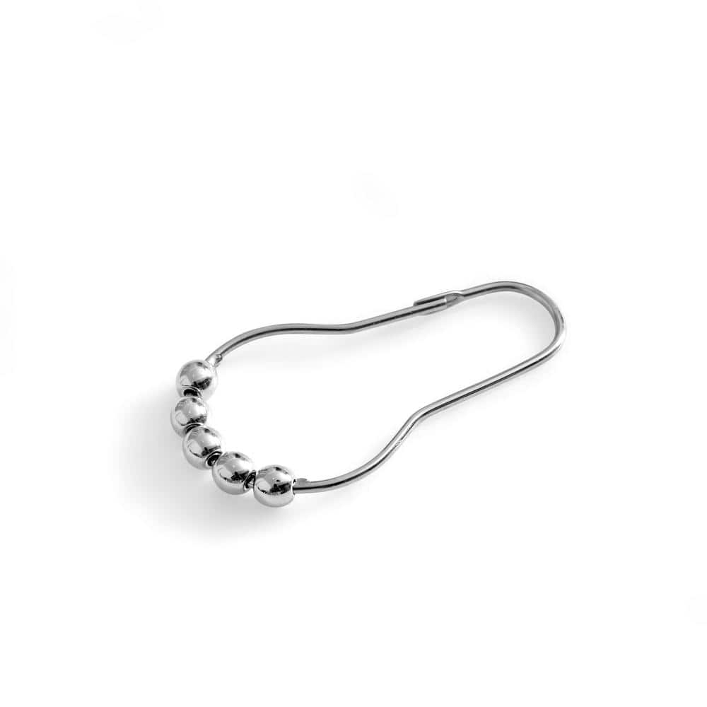 Silver Rust Resistant Double Glide Metal Shower Curtain Hook Rings Set