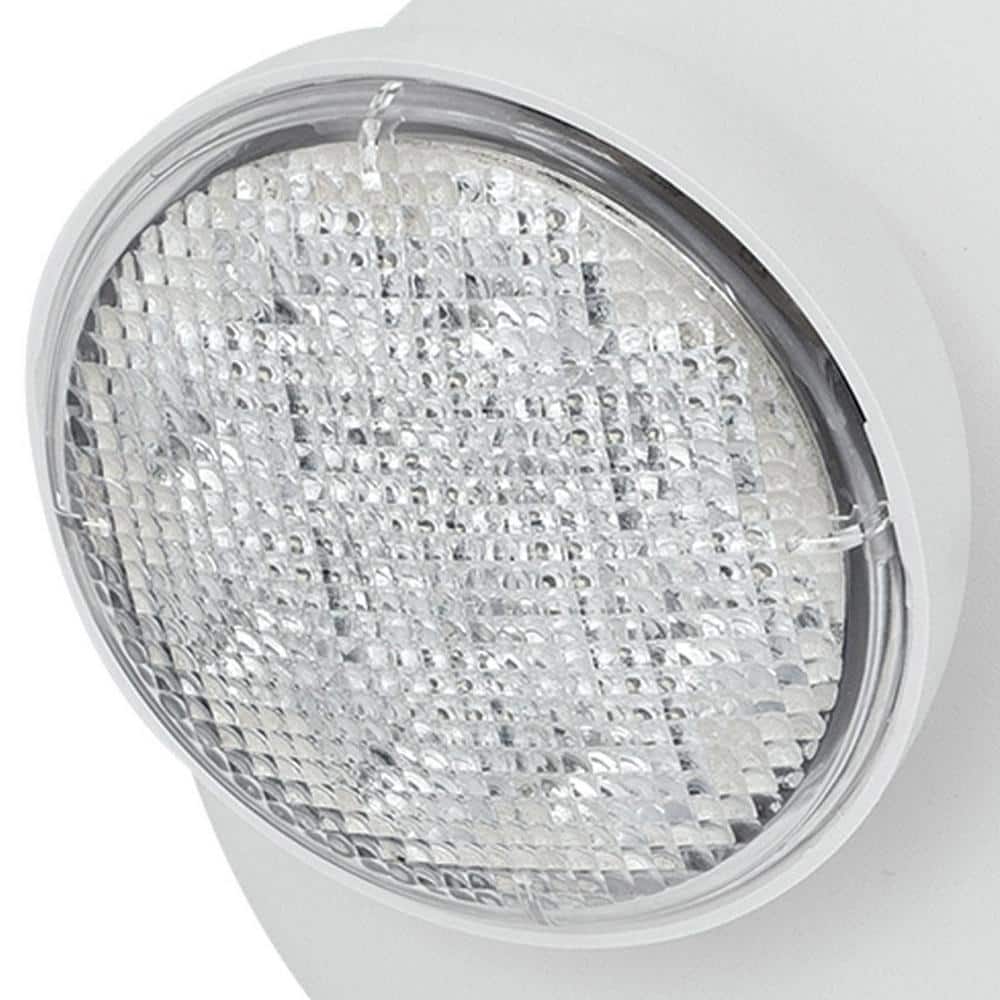 Compact White LED Emergency Light with Adjustable Heads