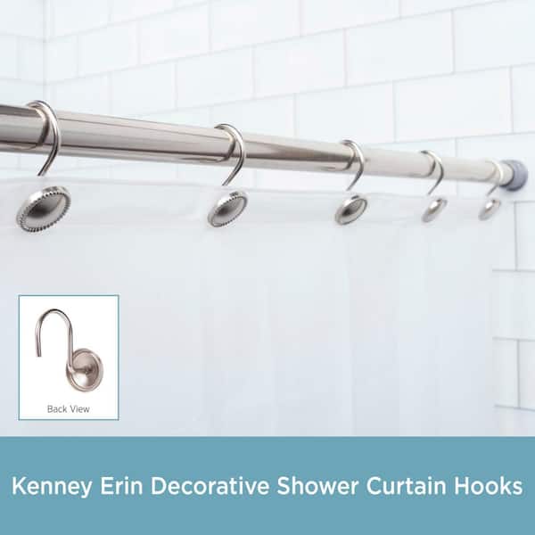 Kenney Erin Decorative Shower Curtain Hooks Set of 12 in Brushed